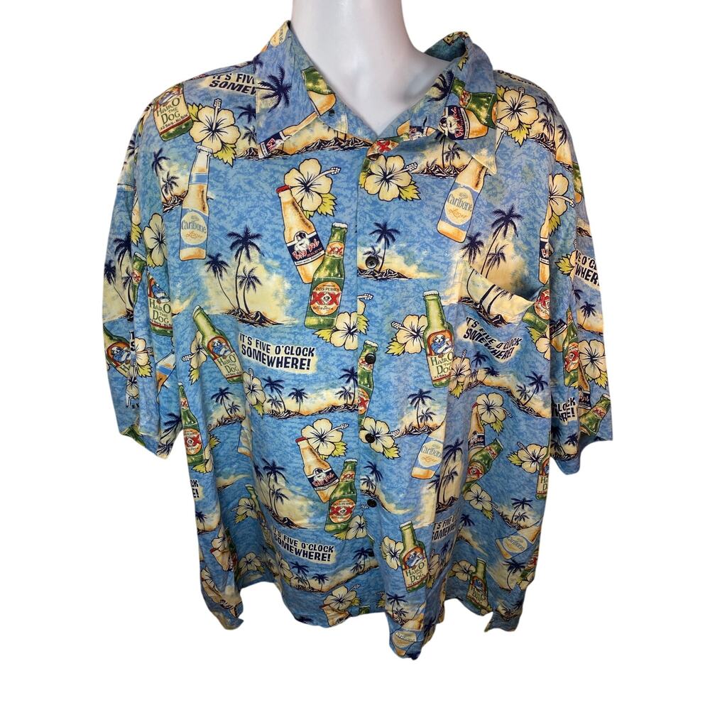 BIG DOGS "Five O'Clock Somewhere" Hawaiian Shirt — 3XL